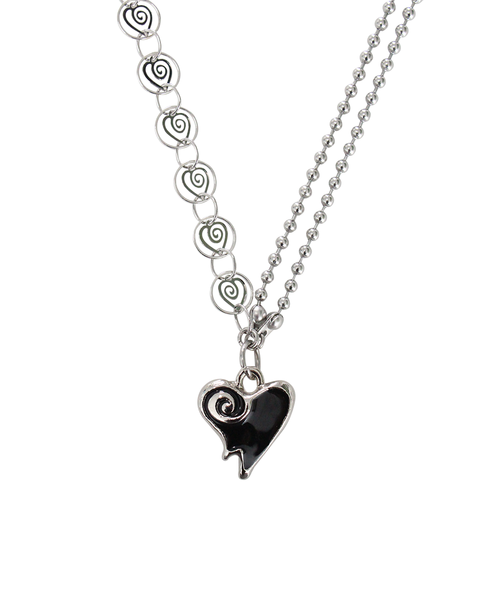 Burnt heart half chain necklace